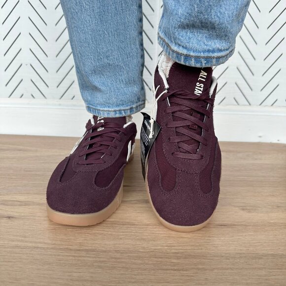 Converse Run Star Trainer Ox Sz 7 Womens Casual Shoes Suede Burgundy A13360C New - Picture 5 of 12